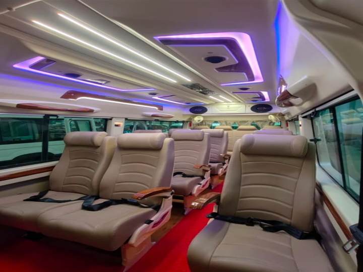 12+1 seater tempo traveller cabin view for Bangalore